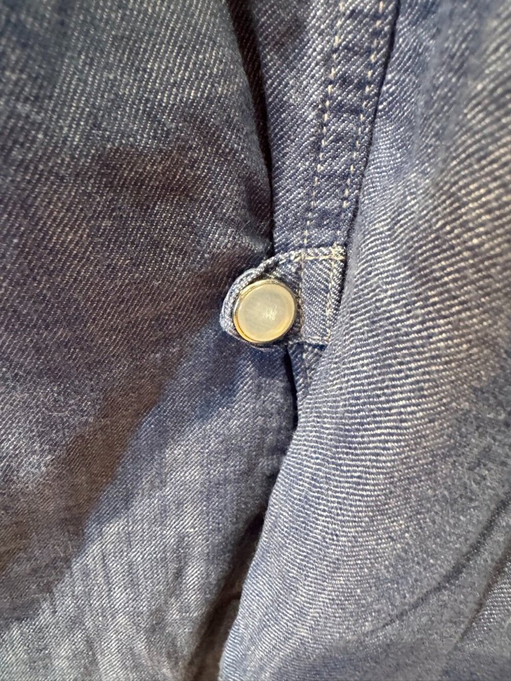 Lilac Chambray Western Snap Shirt XL Blue - Picture 6 of 6